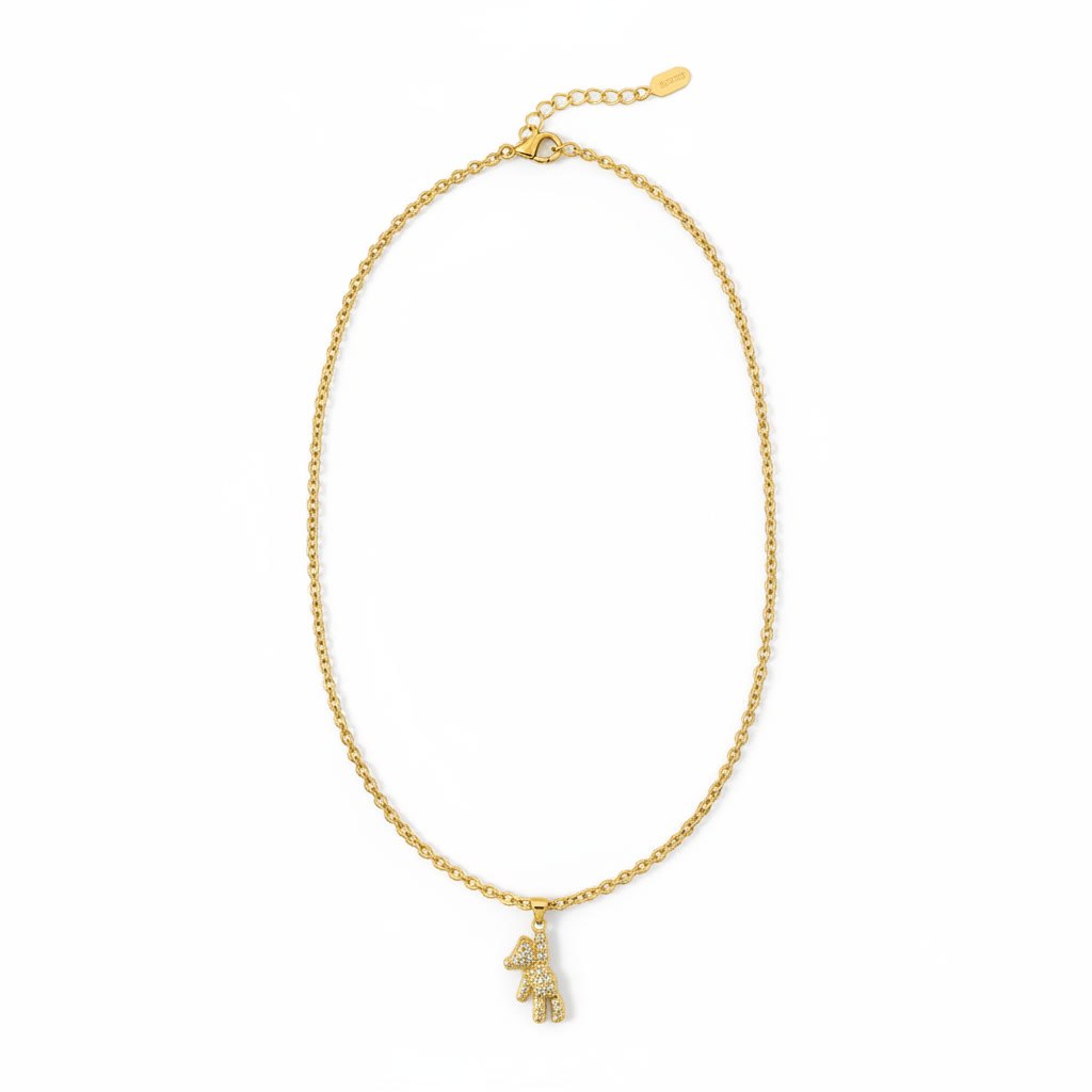 Collier Avec Pendentif Ours Gravé