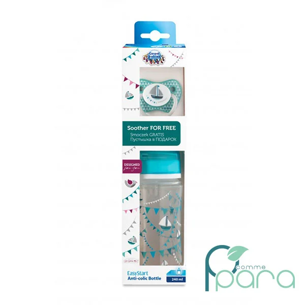 CANPOL Set Celebrate Biberon+Sucette Bleu