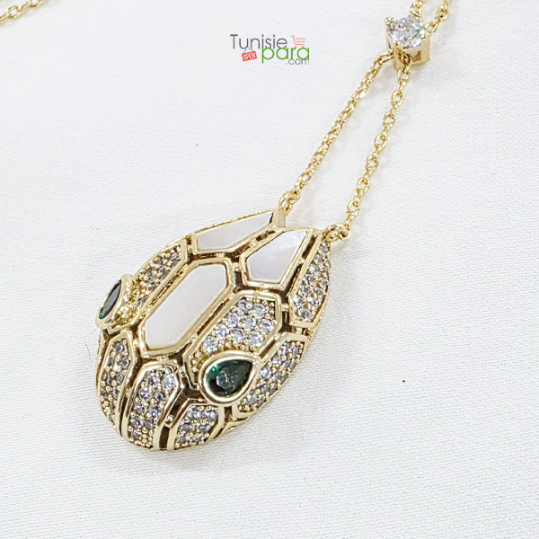 Collier Serpent de Luxe en Acier Inoxydable